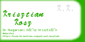 krisztian kosz business card